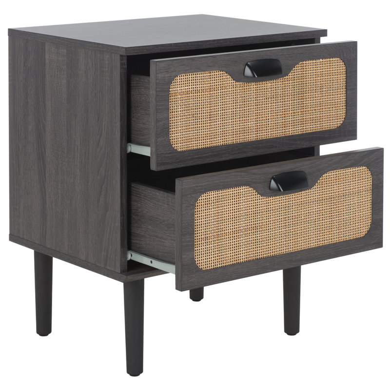Table de chevet 2 tiroirs Alfano, gris
