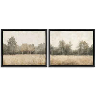 Ensemble de cadres flottants 2 pièces Woodland Watercolor Field, design par Mona Grace