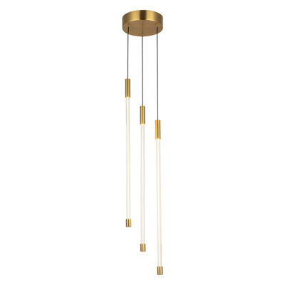 Motif 3 - Light Brushed Gold LED Cluster Pendant
