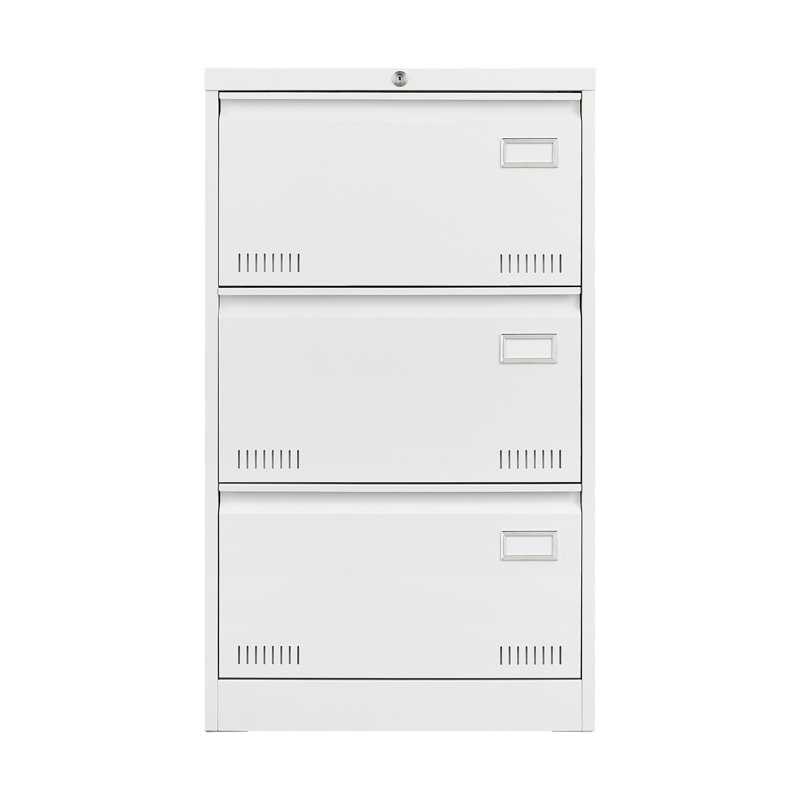 Filing Cabinet Lateral File Cabinet 3 Drawer, White Filing Cabinets With Lock, Locking Metal File Cabinets Three Drawer Office Cabinet For Legal/Letter/A4/F4 Home Offic
