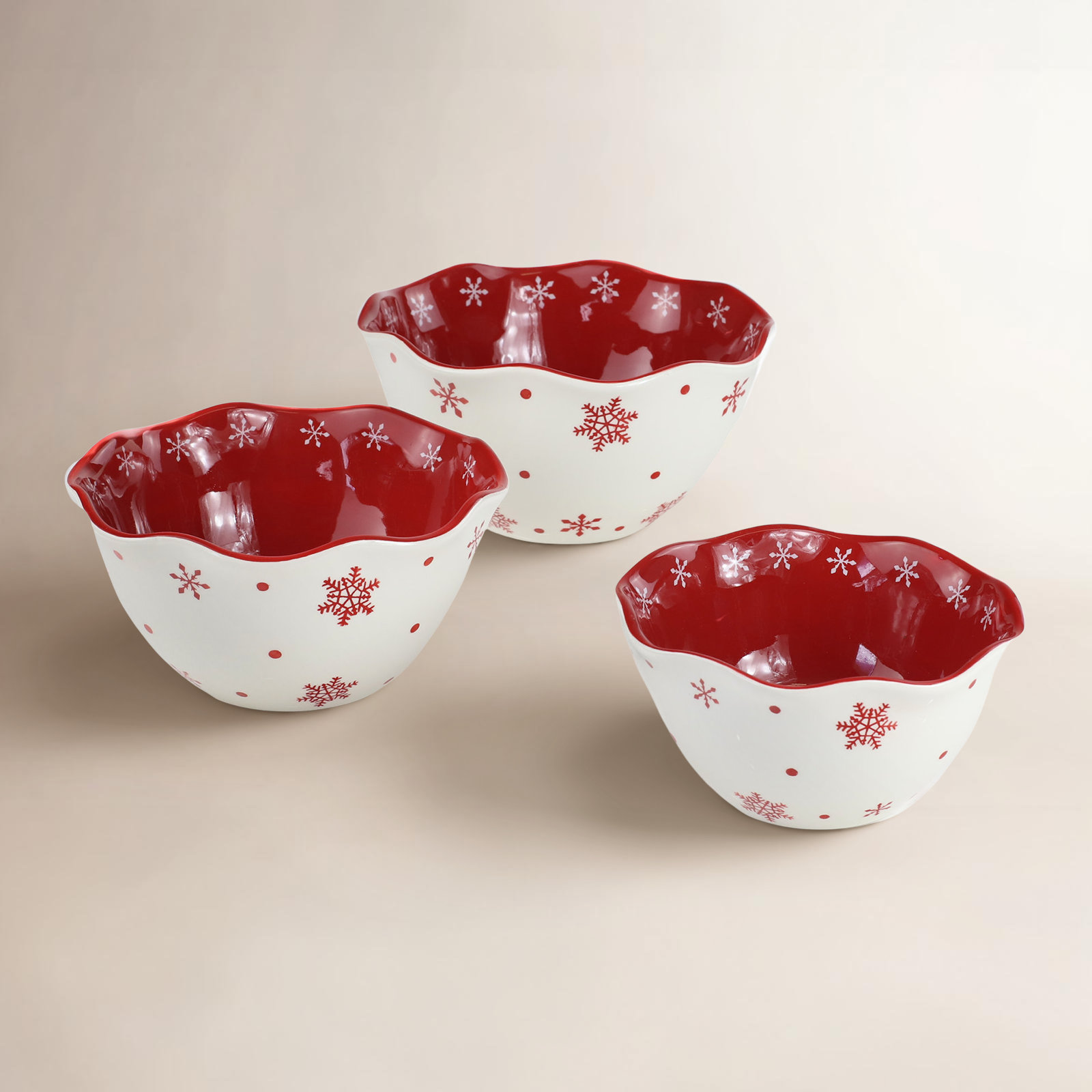 Winterfest 3 Piece Nesting Bowl Set - Snow Flake