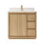 Clairence 36 In. Single Sink Freestanding Bath Vanity In Light Oak With Carrara Quartz Top