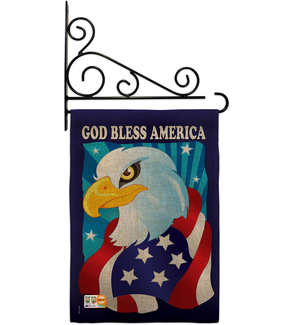 Breeze Decor Freedom Eagle 2-Sided Polyester 19 x 13 in. Flag Set | Wayfair