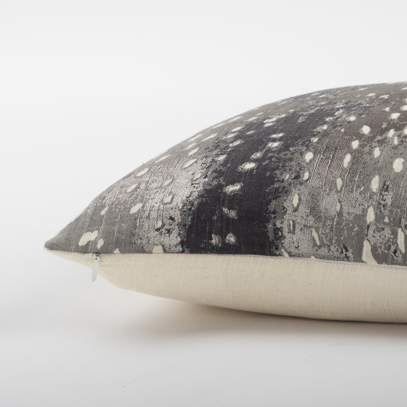  Coussin rectangulaire en coton avec rembourrage, Gris, polyester