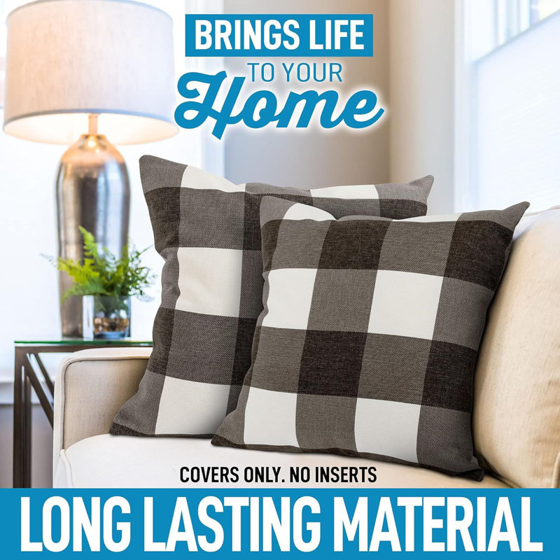 Ensemble de 2 coussins décoratifs Zulay, Guingan brun