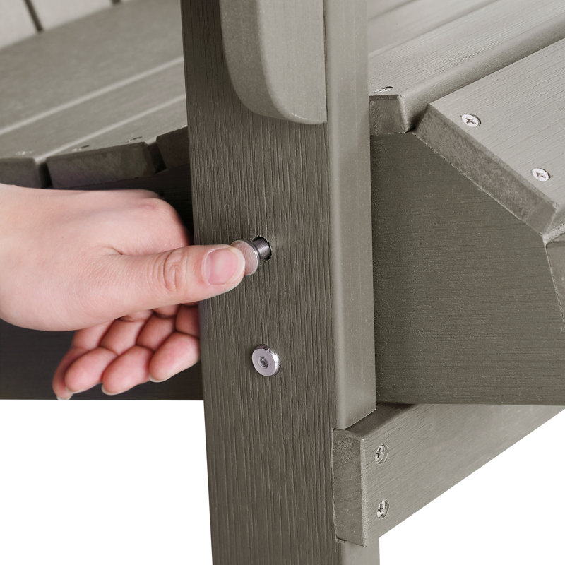 Henninger Foldable Outdoor Adirondack Set, Taupe