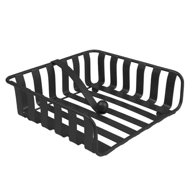 Porte-serviette plat lesté rustique, Noir