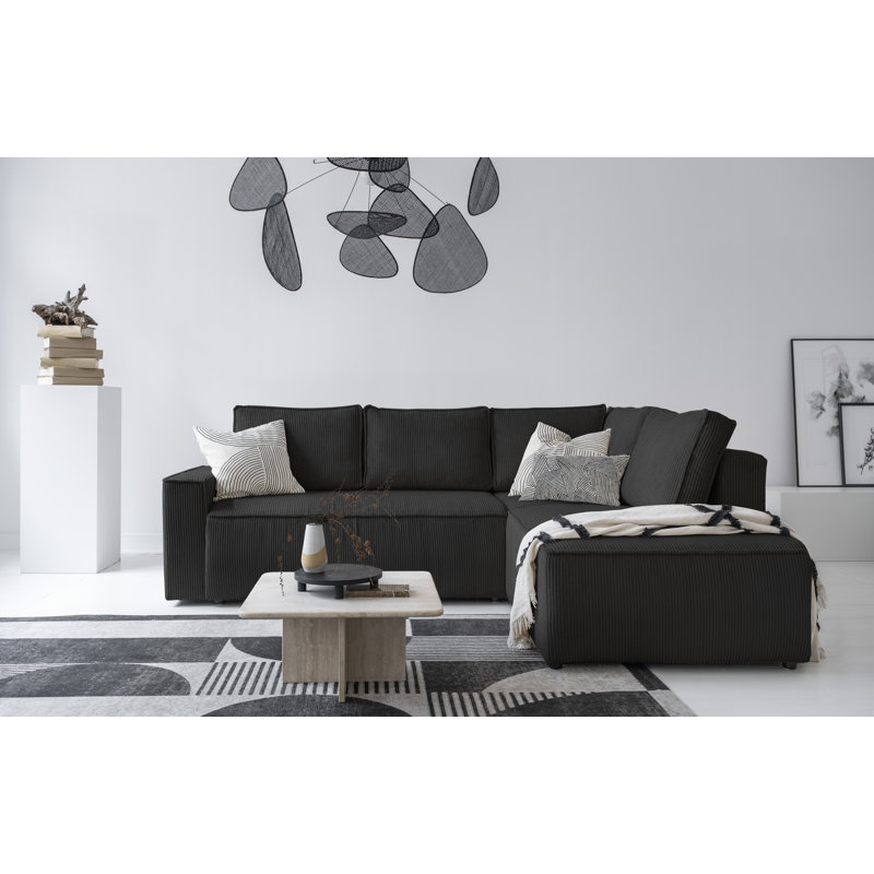 Brave Dave Corner Sofa L Shape, Anthracite, Right Hand Facing