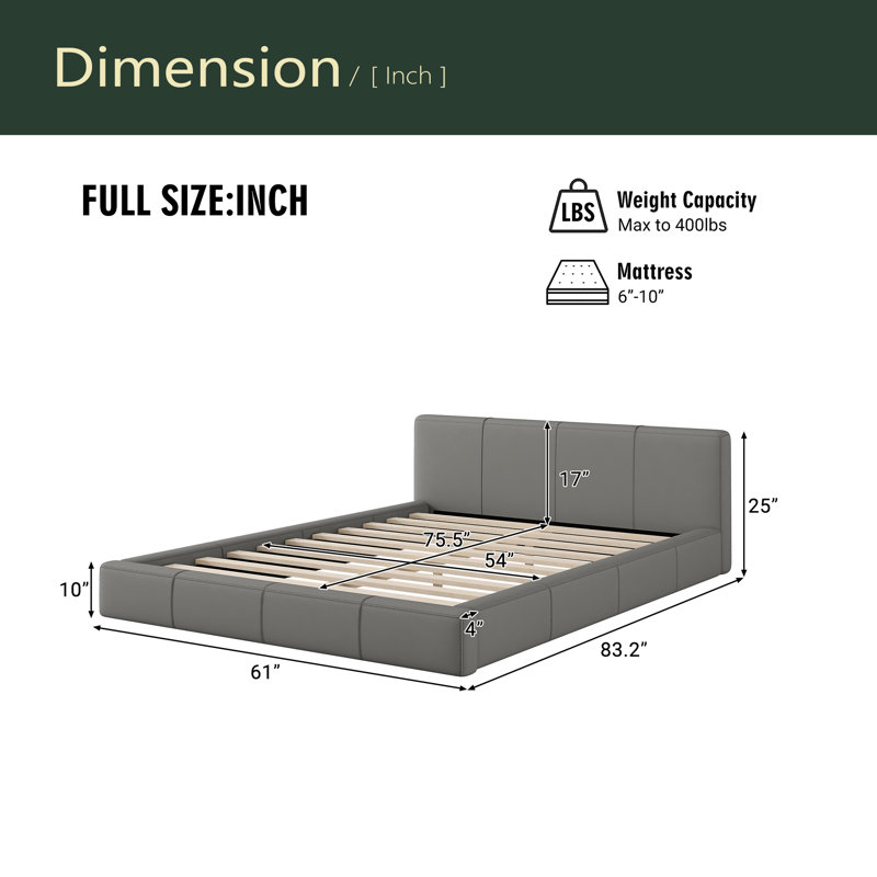 Stylish Upholstered Bed, Full