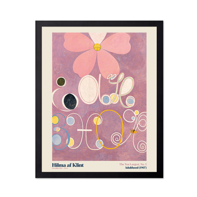 Hilma af Klimt - The Ten Larmost - Adulthood No1, Cadre noir, Affiche, H 24 po x l 32 po