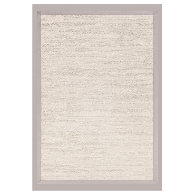 Tapis luxueux, 6,6 x 9,5 pieds, crème et gris, 100% polypropylène, 1,6 lb / pi² | Sans velours, 102400 points de fil | Facile à nettoyer avec l'aspirateur | Ajout élégant à n'importe quel salon ou chambre à coucher
