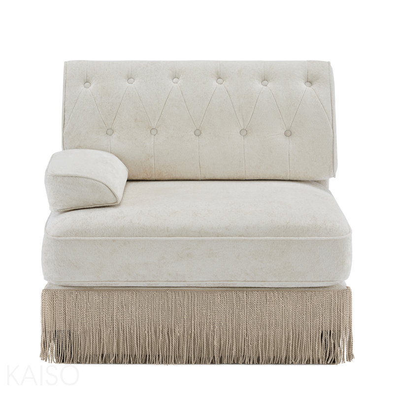 Canapé Lsf Velvet - Beige, Beige, Left Hand Facing