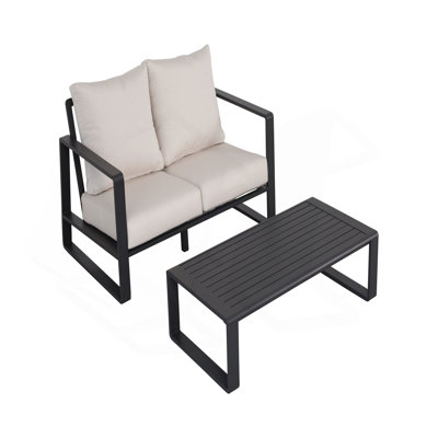 Canapé double + table basse rectangulaire