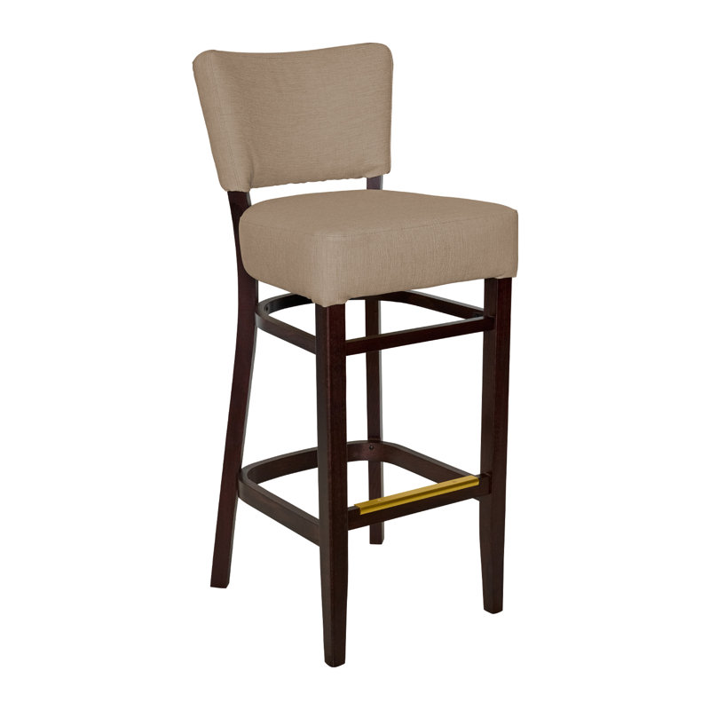 Tabouret de bar Madison, Bois brun foncé, Taupe