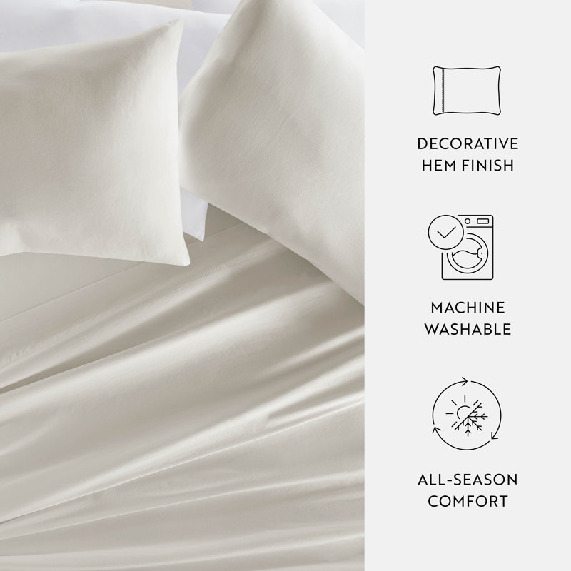 Ivory Cotton Standard Pillowcase Set for Kids Unisex