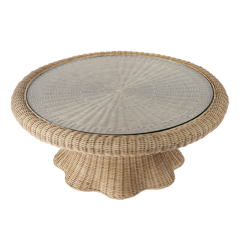 Flora  Rattan Scalloped Coffee Table