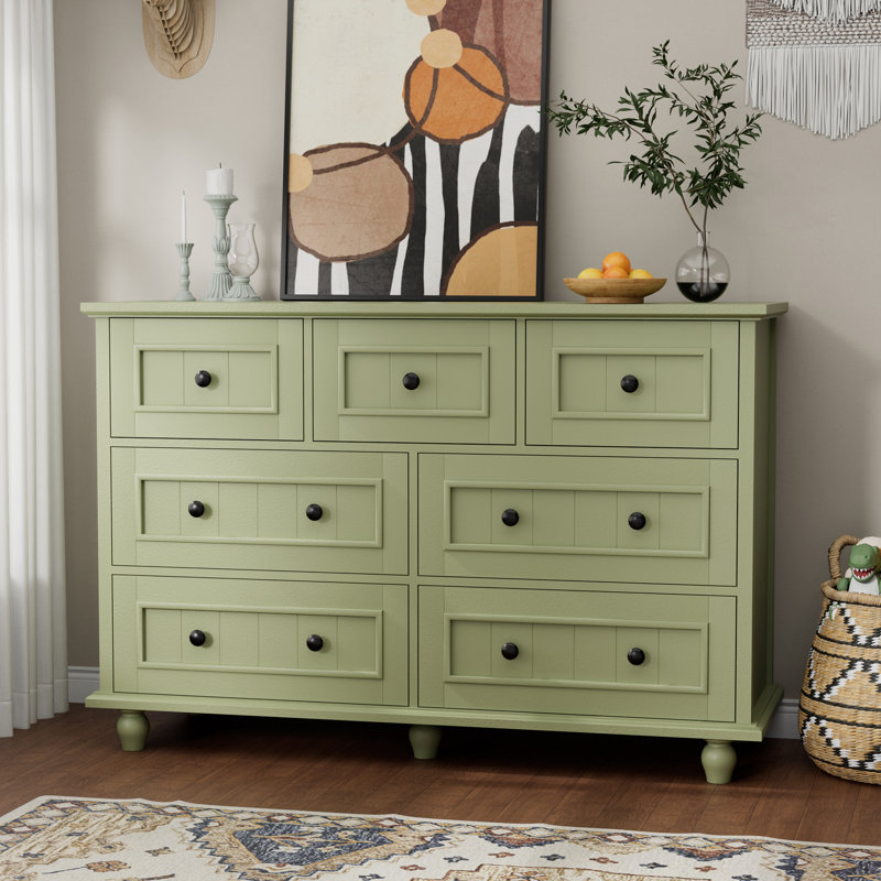 Commode rétro 7 tiroirs l 47,24 po, Bleu