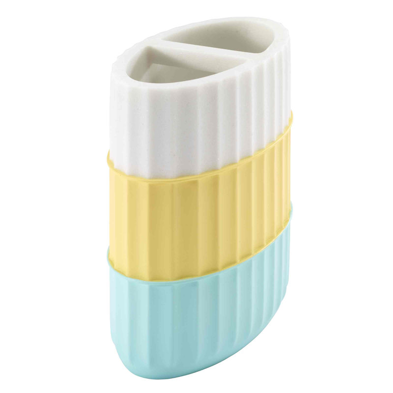 Izod Clubhouse Stripe Aqua Toothbrush Holder, Aqua