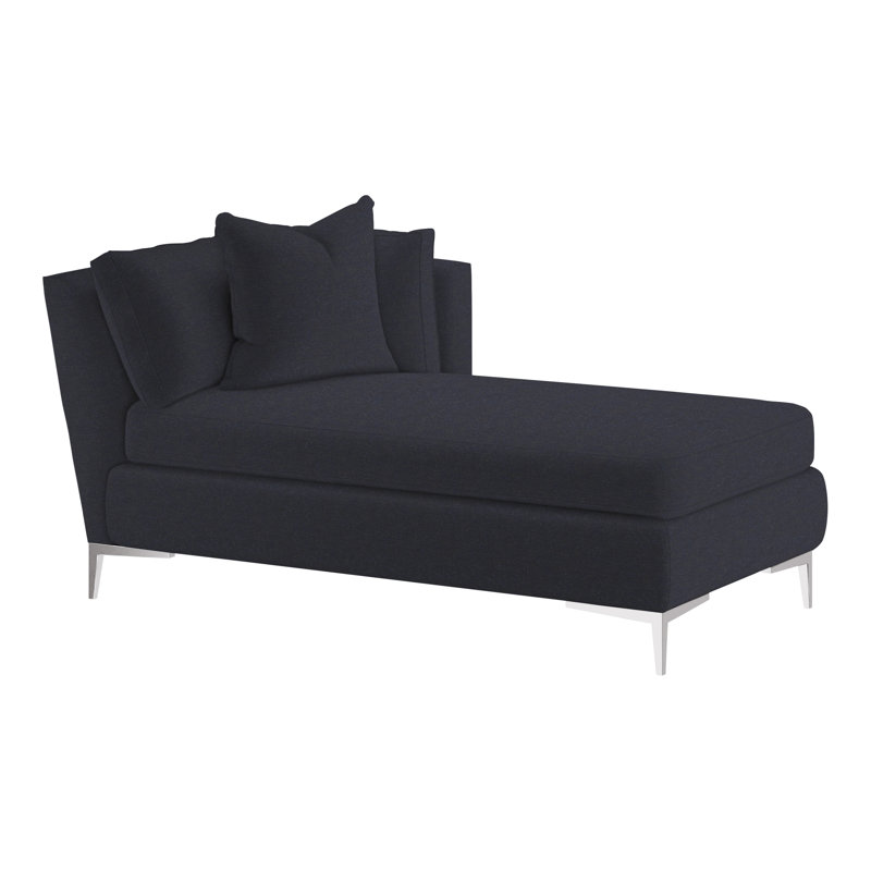 Aiden Chaise Lounge, Right Hand Facing, Polished Stainless, Perigold Ishi Chai