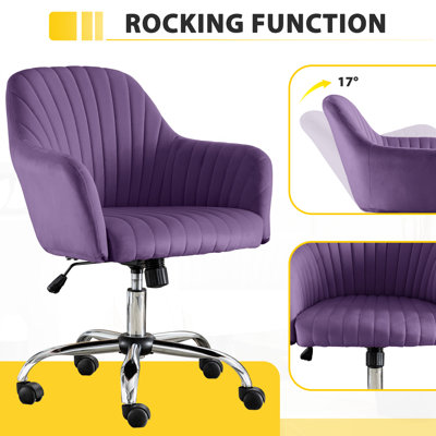 Chaise basse en velours, réglable, mauve