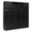 Lit escamotable double avec armoires de rangement, lit escamotable mural pour petites pièces, noir