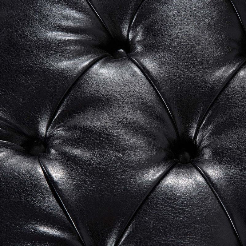 Banc de rangement en similicuir, Noir
