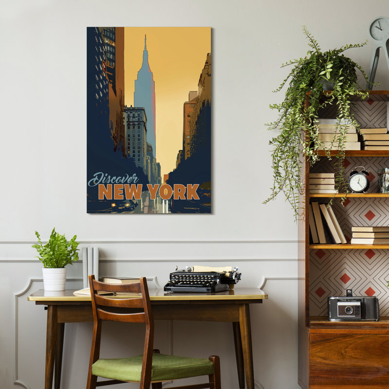 New York Minute Colorful Glass Rectangle Art Print