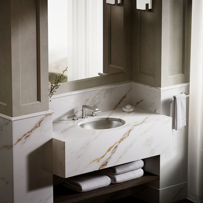 Bachata Metal Oval Undermount Bathroom Sink, Luster