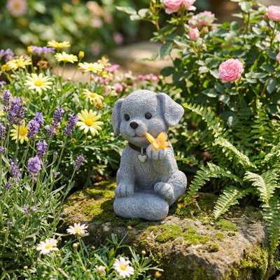 Statue chiot et papillon