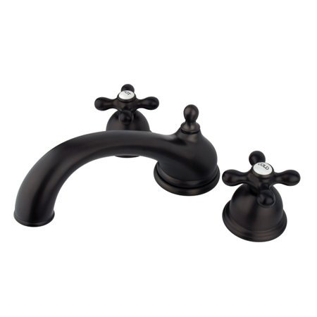 Double Handle Deck Mounted Roman Tub Faucet, Oil Rubbed Bronze