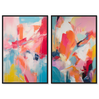 «Abstract Sober Set», ensemble de 2 œuvres d'art minimalistes par Art Remedy