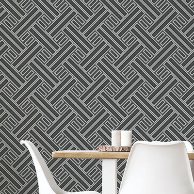 Geometrix 10m x 52.8cm Satin Wallpaper Roll