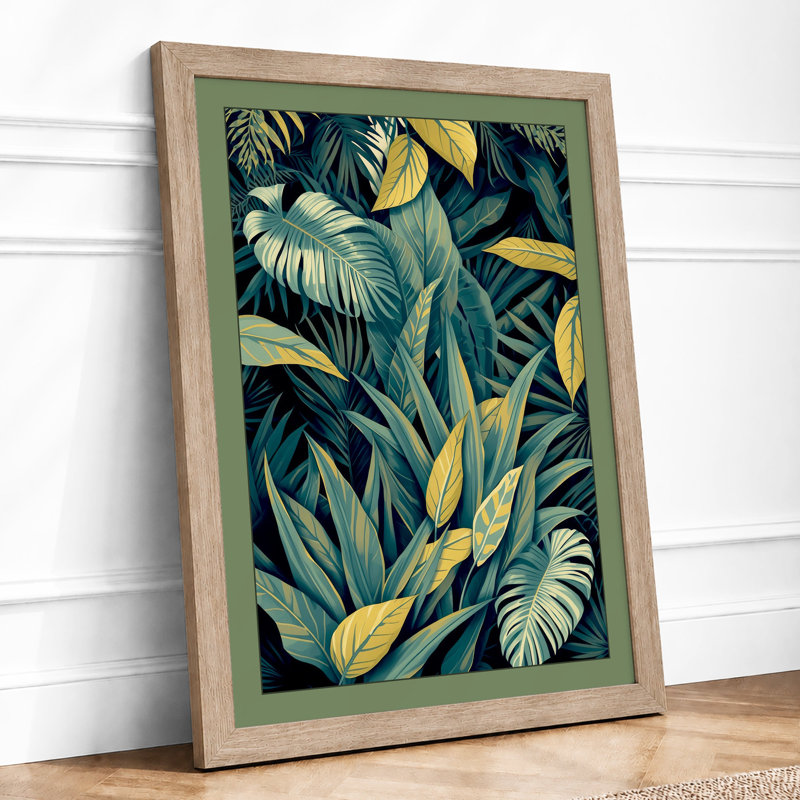 Jungle Light Botanical - Framed Print, A4 - 29.7 x 21.0 cm, Oak