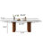 94.49" Extendable Rectangular Dining Table Extendable Sintered Stone Dining Table with Wood Base Seats 10 Modern Kitchen Expandable Table