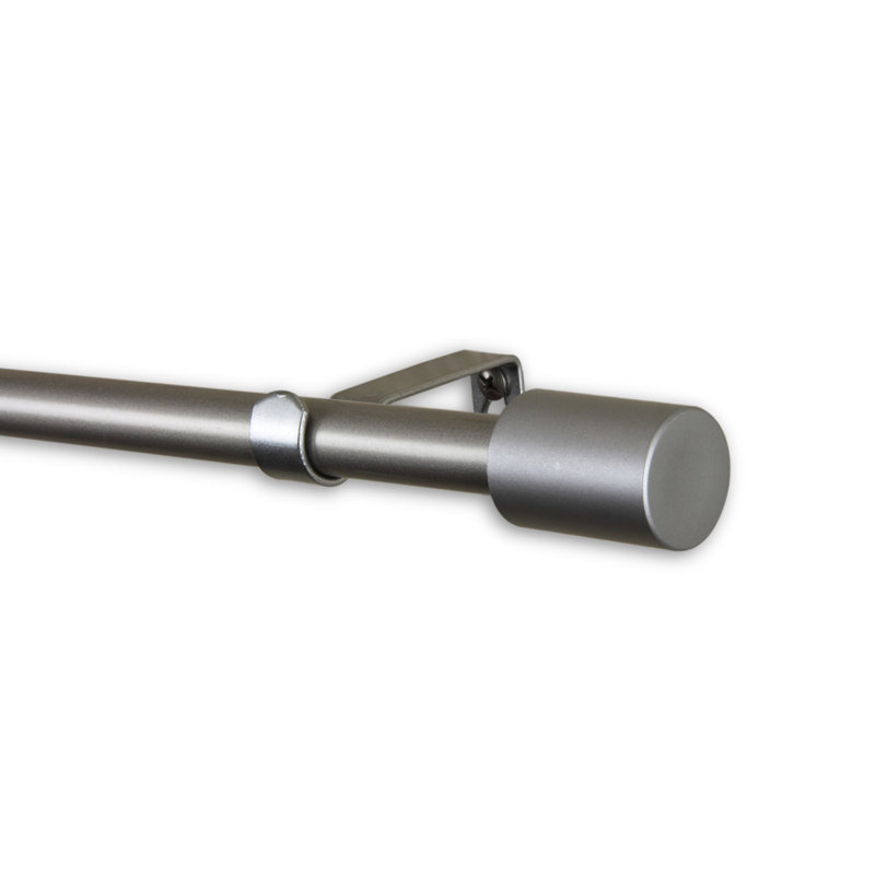 Tringle à rideaux simple Nora, 120 po, Nickel satiné