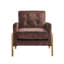 Fauteuil d'appoint capitonné avec accoudoirs carrés et coussin confortable, idéal pour ajouter style et confort à tout espace-372216810