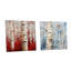 Bois de bouleau blanc et rouge en hiver V - ensemble de 2 peintures murales en acrylique-103921927