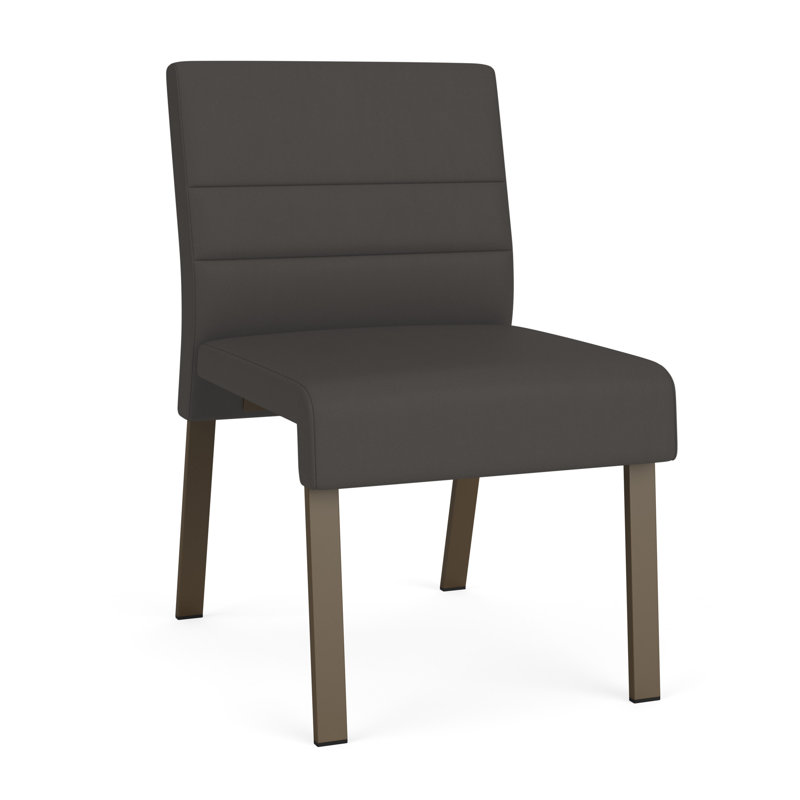 Chaise d'invité sans accoudoirs Waterfall, Bronze, Noir Patriot Plus - Vinyle lavable au chiffon