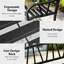 Banc de jardin noir 50,5 × 22 × 33,75 po, chaise de véranda 2 places avec dossier et accoudoirs en forme de V, structure en acier