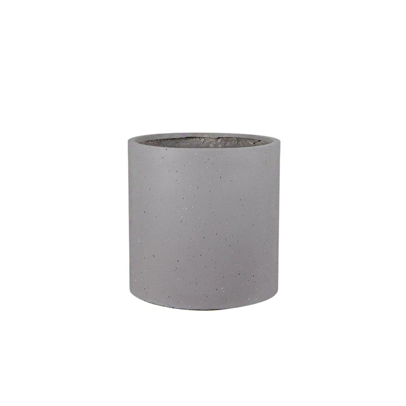 FibraLuxe Cylinder Floor Planters, Gray