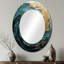 Miroir mural ovale doré bleu sarcelle-1189319495