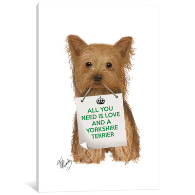 « all you need is love series : yorkshire terrier », reproduction d’impression sur toile