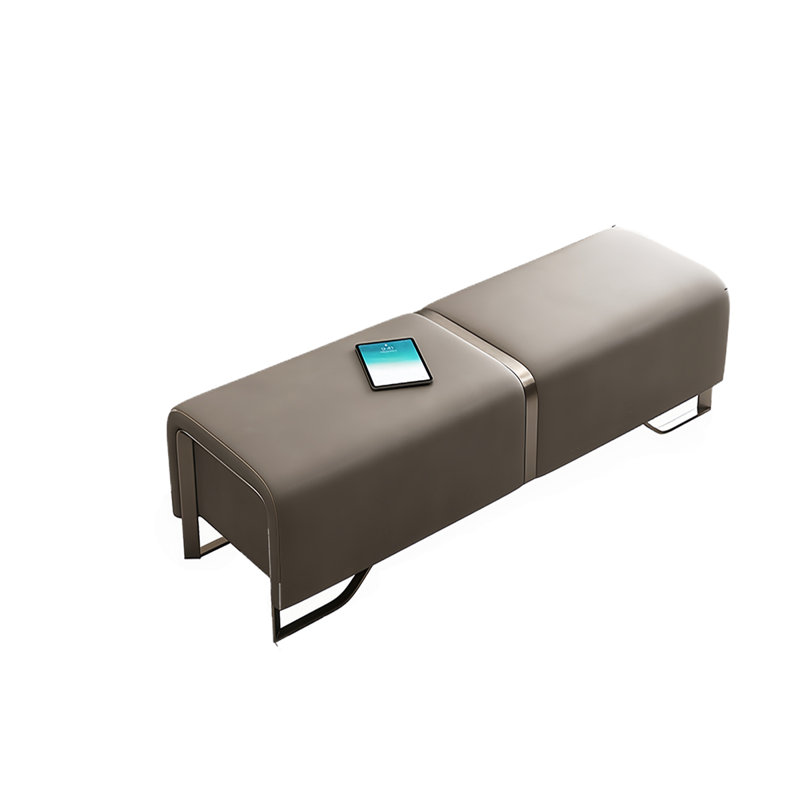 Banc rembourré en cuir Severen Match, H 16,92 po x l 59,05 po x P 17,71 po, Gris