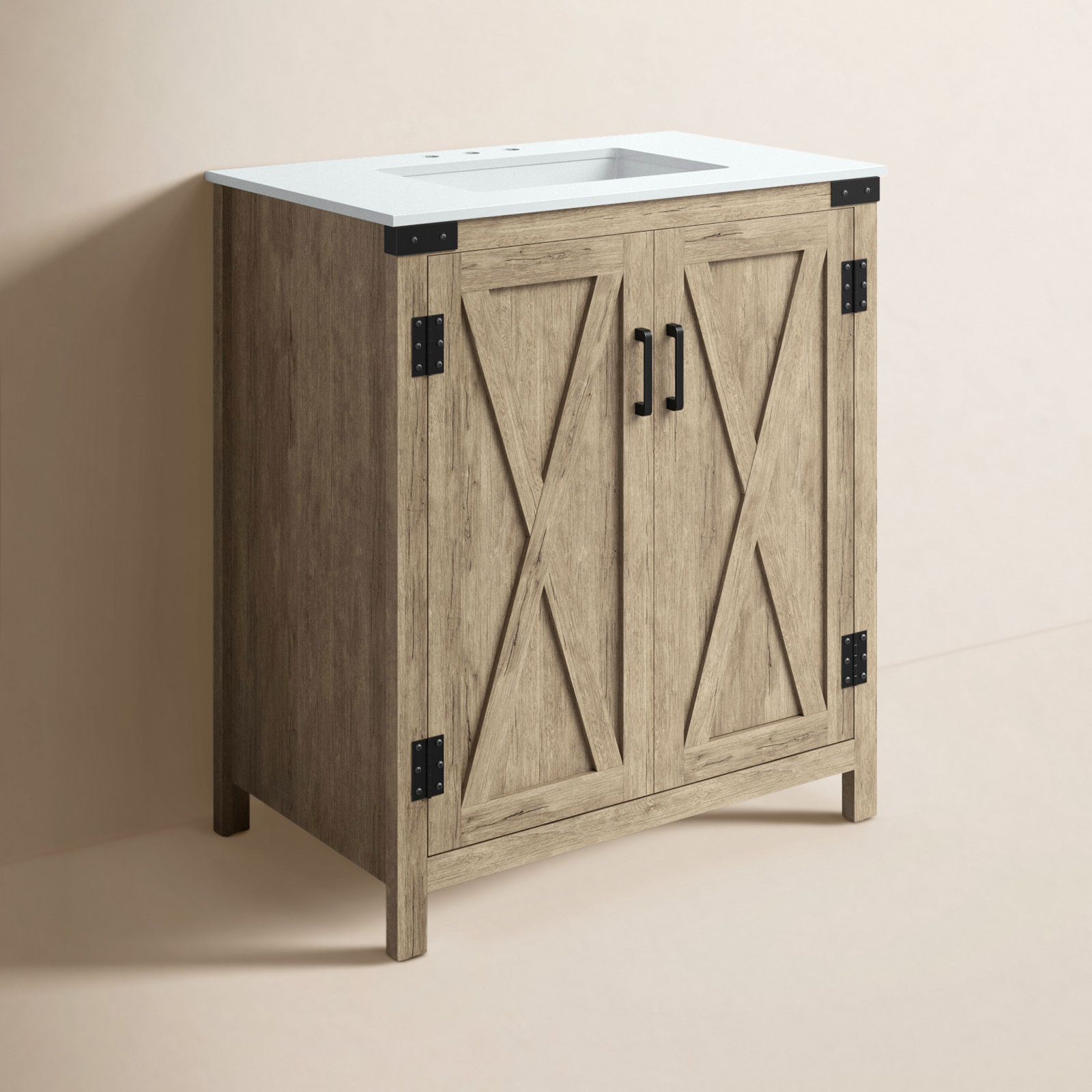 Slayton 30'' Single Bathroom Vanity, Natural Oak