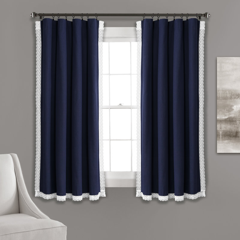 Rosalie Semi Sheer Curtain Pair, Ivory, 54"W x 45"L