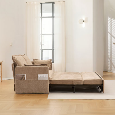 60"  Pull Out Sofa Bed,3-In-1 Chenille Fabric Sleeper Sofa Couch With Side Storageand USB/C-TYPE Charging Ports For Living Room,Bedroom,Apartment