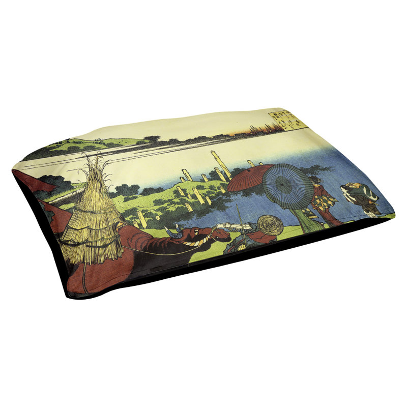 Coussin pour chien de ferme Burkart River, Petit (l 29,5 po x P 19,5 po x H 9,5 po), Plage / vert / bleu