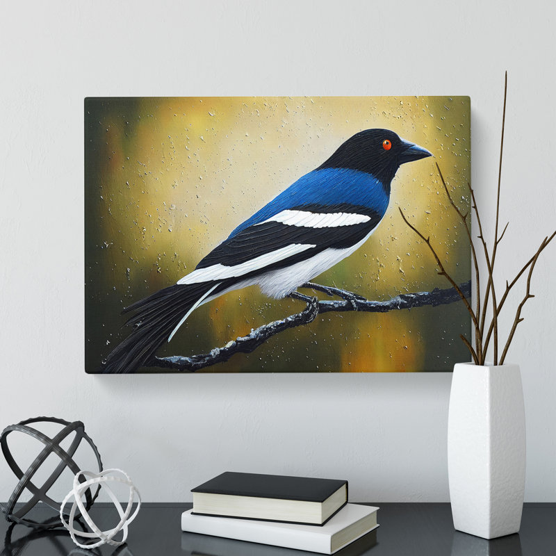 Phenomenal Magpie Bird - Wrapped Canvas, 50cm H x 76cm W x 3cm D