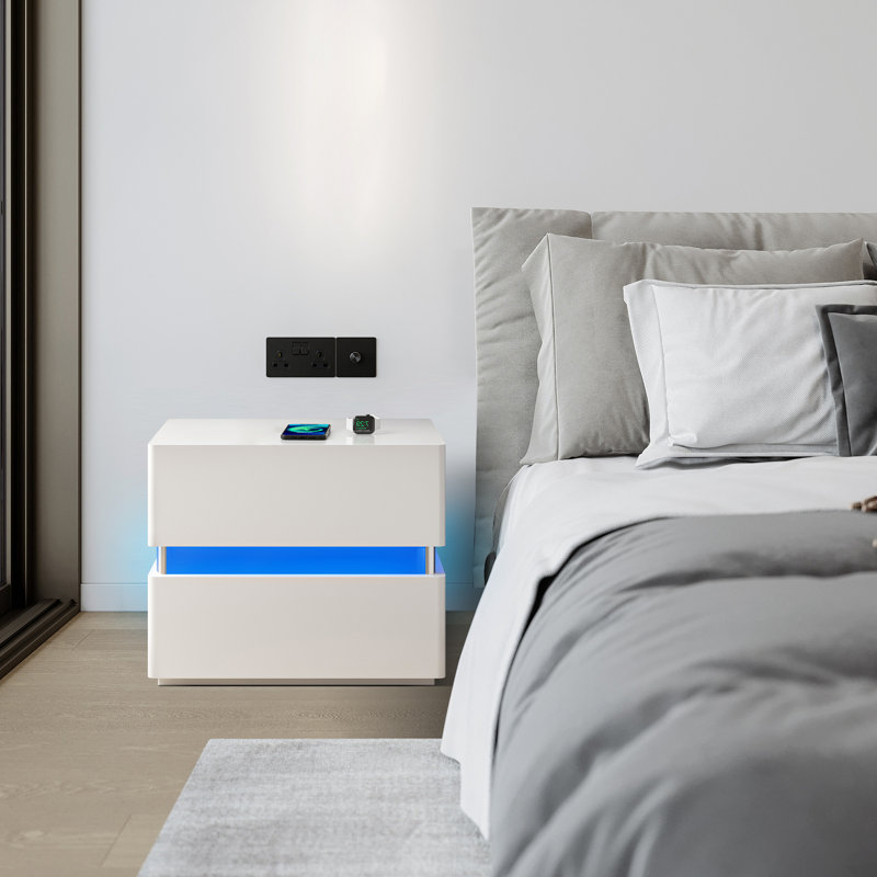 21.65'' W Nightstand, Glossy White
