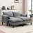 Convertible Combination Sofa Sofa U-Shaped Sofa With Footstools With Storage, Sofa For Living Room, Living Room/Bedroom/Office/Small Space 2-Seater Combination Sofa-1166709222